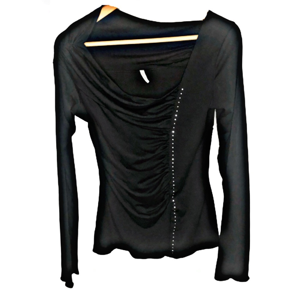 LVLX Black Long Sleeve Shirt Off shoulder